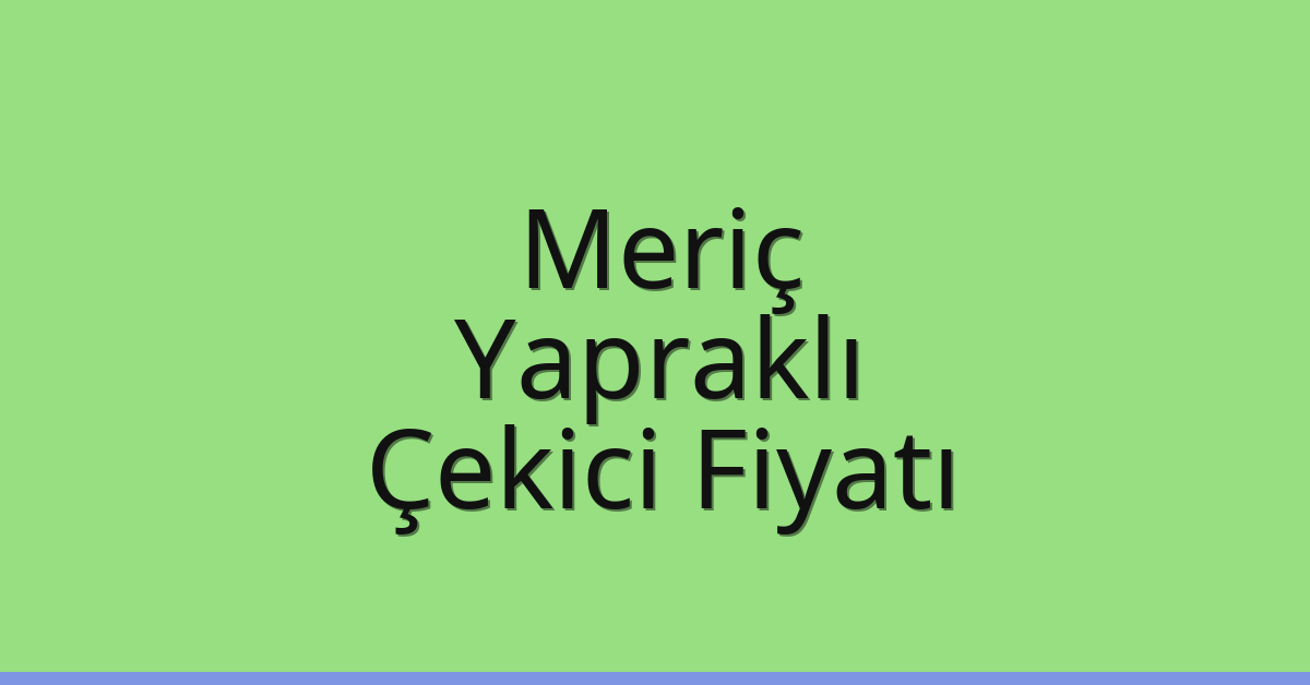 Meriç Çekici Fiyatı – Yapraklı Oto Kurtarıcı Ücreti