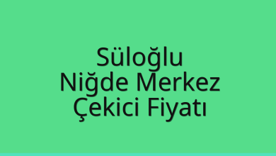 Süloğlu Çekici Fiyatı – Niğde Merkez Oto Kurtarıcı Ücreti