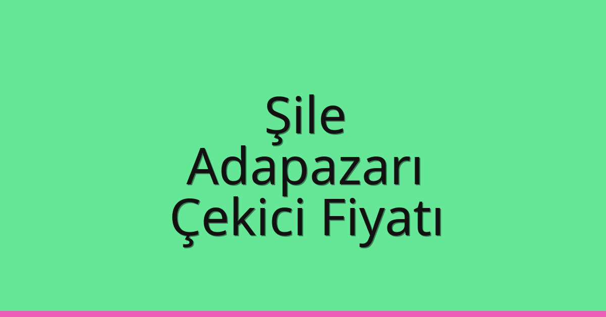 Şile Çekici Fiyatı – Adapazarı Oto Kurtarıcı Ücreti