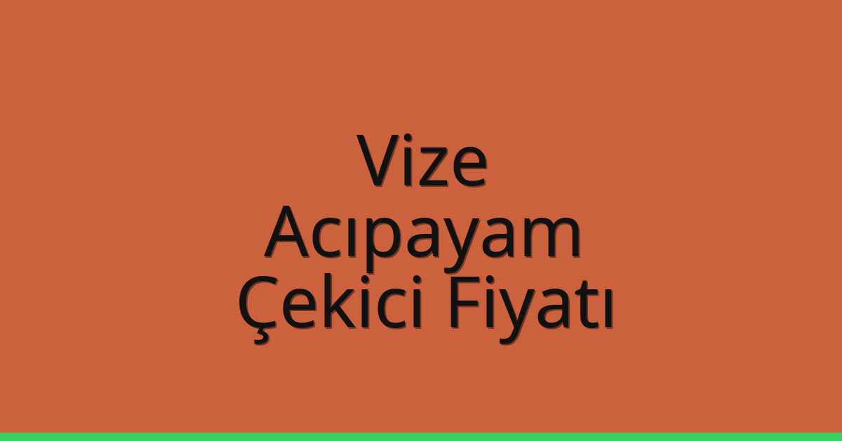 Vize Çekici Fiyatı – Acıpayam Oto Kurtarıcı Ücreti