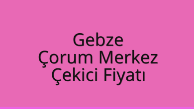 Gebze Çekici Fiyatı – Çorum Merkez Oto Kurtarıcı Ücreti