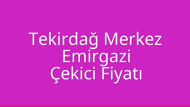 Tekirdağ Merkez Çekici Fiyatı – Emirgazi Oto Kurtarıcı Ücreti