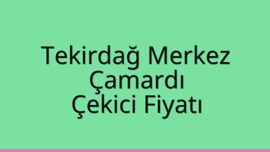 Tekirdağ Merkez Çekici Fiyatı – Çamardı Oto Kurtarıcı Ücreti