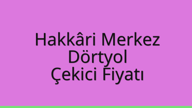 Hakkâri Merkez Çekici Fiyatı – Dörtyol Oto Kurtarıcı Ücreti