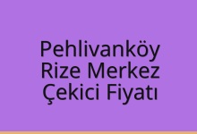 Pehlivanköy Çekici Fiyatı – Rize Merkez Oto Kurtarıcı Ücreti