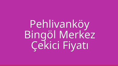 Pehlivanköy Çekici Fiyatı – Bingöl Merkez Oto Kurtarıcı Ücreti