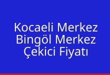 Kocaeli Merkez Çekici Fiyatı – Bingöl Merkez Oto Kurtarıcı Ücreti