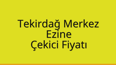 Tekirdağ Merkez Çekici Fiyatı – Ezine Oto Kurtarıcı Ücreti